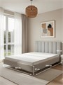 Парящая двуспальная кровать 160x200 см с мягким изголовьем "Лепестки" 462С
