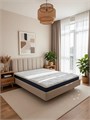 Парящая двуспальная кровать 200x200 см с мягким изголовьем "Лепестки" 464Б