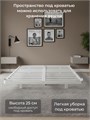 Кровать парящая металлическая 160х190 двуспальная, без изголовья, белая 443Б