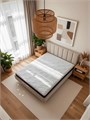 Парящая двуспальная кровать 200x200 см с мягким изголовьем "Лепестки" 464Б